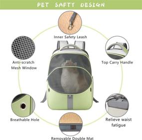 img 1 attached to 🐱 SEVVIS Pet Backpack Expandable - Cat Carrier Backpack - Small Dog Backpack Carrier, Mesh Expandable Cat Backpack Carrier Up to 16 lbs, Escape-Proof Zipper, Green