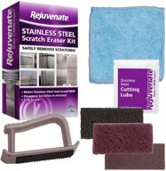 🔧 rejuvenate stainless steel scratch eraser kit: easily removes scratches, gouges, rust & discoloration - transform your stainless steel! 6 piece kit логотип