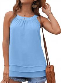 img 4 attached to Fashionable And Comfortable Women'S Halter Sleeveless Tank Tops From GRECERELLE