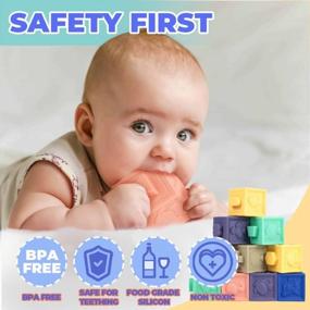 img 1 attached to 👶 SIIZUOO Baby Soft Stacking Toys - Sensory & Montessori Educational Learning Toys for Babies 6 Months - Baby Teething Toys - 6 Piece Set