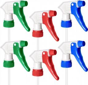 img 4 attached to 6 Pack Universal Spray Bottle Replacement Nozzle, Mist & Stream Trigger Sprayer For 16Oz 24Oz 32Oz Bottles, Heavy Duty Mister Head Part W/ 10.2 Inch Tube For Cleaning Solutions, Car Detailing