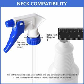 img 2 attached to 6 Pack Universal Spray Bottle Replacement Nozzle, Mist & Stream Trigger Sprayer For 16Oz 24Oz 32Oz Bottles, Heavy Duty Mister Head Part W/ 10.2 Inch Tube For Cleaning Solutions, Car Detailing