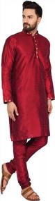 img 1 attached to Men'S Art Silk Kurta Pajama Set - Perfect For Ethnic Indian Parties!