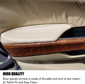 img 2 attached to Beige Vinyl Lid Pad Cover Replacement For 2008-2012 Honda Accord Sedan Auto - ABIGAIL Front Door Panels Armrest
