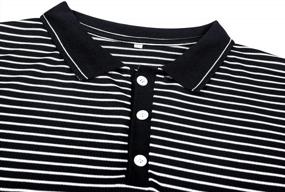 img 1 attached to Poriff Men'S Casual Striped Long Sleeve Golf Polo Shirt Slim Fit Cotton Polo T Shirts