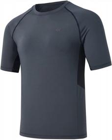img 4 attached to Stay Protected In Style With Men'S UPF 50+ Short Sleeve Swim Shirts