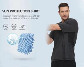 img 1 attached to Stay Protected In Style With Men'S UPF 50+ Short Sleeve Swim Shirts