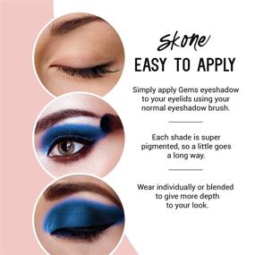 img 1 attached to Skone Cosmetics Gems Eyeshadow, Highly Pigmented, Longwear Eye Makeup, Single Eyeshadow с Pro Shimmery Finish — Ultra-Blendable Eye Makeup — Slightly Shimmer Shades, Blue Eyeshadow — Kisses