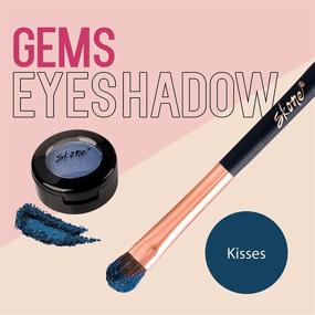 img 3 attached to Skone Cosmetics Gems Eyeshadow, Highly Pigmented, Longwear Eye Makeup, Single Eyeshadow с Pro Shimmery Finish — Ultra-Blendable Eye Makeup — Slightly Shimmer Shades, Blue Eyeshadow — Kisses