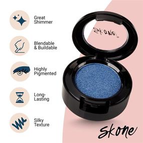 img 2 attached to Skone Cosmetics Gems Eyeshadow, Highly Pigmented, Longwear Eye Makeup, Single Eyeshadow с Pro Shimmery Finish — Ultra-Blendable Eye Makeup — Slightly Shimmer Shades, Blue Eyeshadow — Kisses