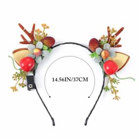 img 3 attached to Gortin Reindeer Antlers Light Up Headbands Christmas LED Glowing Flower Headband Elk Deer Head Bands Antler Hair Hoop Cosplay Party Fashion Hair Accessory For Women And Kids (Type C)