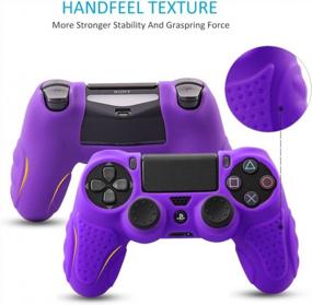 img 3 attached to Purple Anti-Slip Silicone Cover Case With Thumb Grips For Sony PS4 DualShock4, PS4 Slim And PS4 Pro Controllers - CHINFAI PS4 Controller Skin Protector For Improved Grip