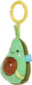 img 3 attached to 🥑 BoostBaby Mini-Apple Farm Avocado Baby Travel Toy with Rattle, Chime, Crinkle Fabric & Teether Clip-on Attachment