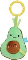 🥑 boostbaby mini-apple farm avocado baby travel toy with rattle, chime, crinkle fabric & teether clip-on attachment logo