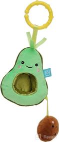 img 1 attached to 🥑 BoostBaby Mini-Apple Farm Avocado Baby Travel Toy with Rattle, Chime, Crinkle Fabric & Teether Clip-on Attachment