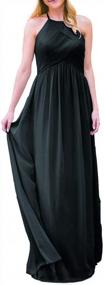 img 4 attached to Elegant Halter Chiffon Bridesmaid Dress For Prom & Evening Gowns