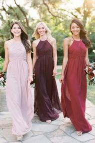 img 2 attached to Elegant Halter Chiffon Bridesmaid Dress For Prom & Evening Gowns