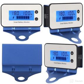 img 1 attached to 🚤 Advanced IPX7 Waterproof Battery Monitor: SUPNOVA Motorcycle Golf Cart Boat Battery Tester with Buzzer Alarm and Temperature (Blue with Bracket)