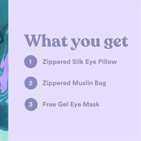 img 3 attached to Шелковая подушка для глаз ASUTRA для сна, с черным наполнителем, лавандой и семенами льна, утяжеленная медитация и блокирующая свет повязка на глаза