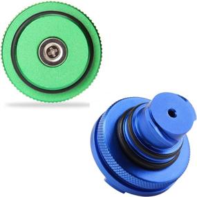 img 3 attached to 🚀 Dodge Ram Cummins (2013-2017) Billet Aluminum Green Fuel Cap and Blue DEF Cap: Powerful Magnetic Closure - Top-Notch Auto Parts