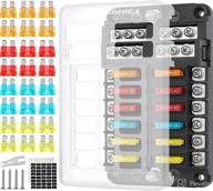 🛥️ 12v 12-way marine fuse block kit by haisstronica: waterproof dc fuse block with warning led for boat, auto, motorcycle - enhanced seo logo