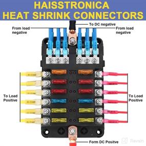 img 1 attached to 🛥️ 12V 12-Way Marine Fuse Block Kit by Haisstronica: Waterproof DC Fuse Block with Warning LED for Boat, Auto, Motorcycle - Enhanced SEO