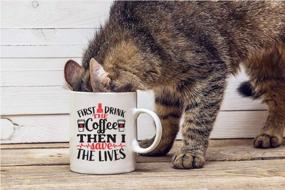 img 1 attached to Get A Laugh With The 'First I Drink Coffee, Then I Save Lives' Nurse Mug - Perfect For Office Gifts And Friends - CBTwear