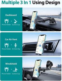 img 2 attached to 📱 2022 Updated VICSEED Phone Mount for Car - The Easiest Handsfree Operation | King-Sized Suction for Dashboard, Windshield, and Air Vent | Universal Car Phone Holder fits All Phones