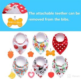 img 2 attached to 🐼 PandaEar Baby Bandana Drool Bibs 6-Pack: Teething Toys Included | Super Absorbent & 100% Organic Cotton | Neutral Colors for Girls | Assorted Girl Collection