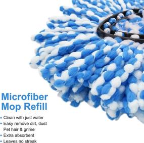 img 3 attached to 🧼 5-Pack Blue RinseClean Spin Mop Refills for 2 Tank System Triangle Mop-Head - Microfiber Mop ideal for Easy Floor Cleaning