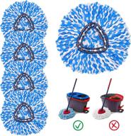 🧼 5-pack blue rinseclean spin mop refills for 2 tank system triangle mop-head - microfiber mop ideal for easy floor cleaning logo