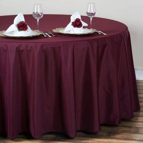 img 3 attached to Efavormart 120" Wholesale Round Tablecloth Polyester Round Table Linens For Wedding Party Banquet Restaurant - Burgundy