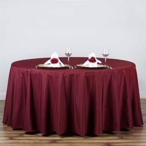 img 4 attached to Efavormart 120" Wholesale Round Tablecloth Polyester Round Table Linens For Wedding Party Banquet Restaurant - Burgundy