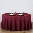 efavormart 120" wholesale round tablecloth polyester round table linens for wedding party banquet restaurant - burgundy logo