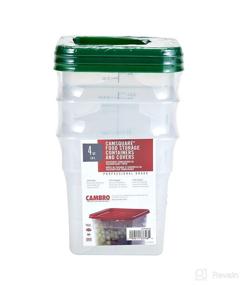 img 3 attached to 🍱 Cambro 4SFSPPSW3190: Set of 3 Square Food Storage Containers with Lids | 4 Quart Size