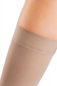 img 2 attached to Mediven Comfort Women'S Thigh High Compression Stockings With Silicone Top, Closed Toe - Natural, 20-30 MmHg, Size III, Standard