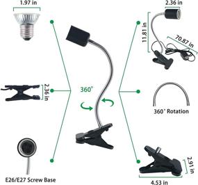 img 1 attached to 🔆 Reptile Heat Lamp and Basking Spot Lamp Bundle - Full Spectrum Sun Lamp for Aquarium Turtle Lizard Snake Chameleons & Amphibians - 360°Rotatable Clips, Dimmable, UVA + UVB (1 Fixture+2 Bulbs, 50W)