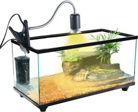 img 3 attached to 🔆 Reptile Heat Lamp and Basking Spot Lamp Bundle - Full Spectrum Sun Lamp for Aquarium Turtle Lizard Snake Chameleons & Amphibians - 360°Rotatable Clips, Dimmable, UVA + UVB (1 Fixture+2 Bulbs, 50W)