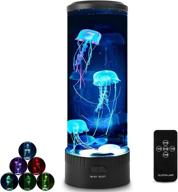 🐠 niufan jellyfish lava lamp led night light: 7 color changing, remote control, large aquarium tank with blue jellyfish - perfect for home, office decor, gifts for kids, teens, and adults logo