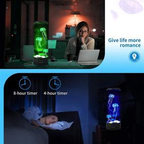 img 1 attached to 🐠 NIUFAN Jellyfish Lava Lamp LED Night Light: 7 Color Changing, Remote Control, Large Aquarium Tank with Blue Jellyfish - Perfect for Home, Office Decor, Gifts for Kids, Teens, and Adults