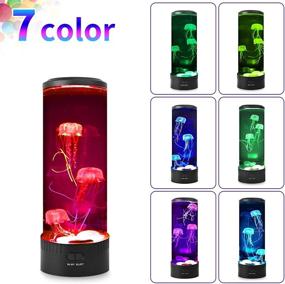 img 3 attached to 🐠 NIUFAN Jellyfish Lava Lamp LED Night Light: 7 Color Changing, Remote Control, Large Aquarium Tank with Blue Jellyfish - Perfect for Home, Office Decor, Gifts for Kids, Teens, and Adults