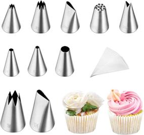 img 4 attached to Beginner-Friendly Cake Decorating Set: Kasmoire 10 Piping Tips With 10 Disposable Pastry Bags For Perfect Results