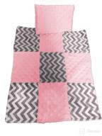 🎀 pink baby doll cuddly minky chevron patch doll blanket and pillow set logo