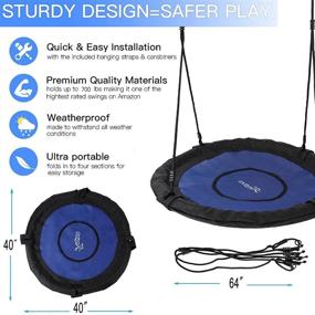 img 3 attached to Испытайте радость игры на свежем воздухе с нашими качелями-тарелками - водонепроницаемыми, регулируемыми и безопасными для детей, взрослых и подростков!