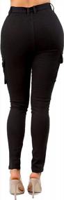 img 3 attached to Женские узкие брюки TwiinSisters с высокой талией и карманами, практичные хлопковые брюки, джинсы-джоггеры с регулируемым ремнем для женщин