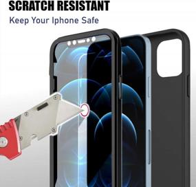 img 1 attached to Black IPhone 12 Protective Case - Precise Cut Outs, Soft TPU & Rugged PC, Scratch-Resistant, Dust-Proof & Shock-Proof, Stylish & Lightweight Cover For Apple Smartphone With 6.1-Inch Display