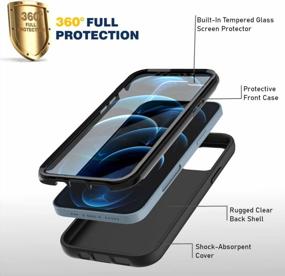 img 3 attached to Black IPhone 12 Protective Case - Precise Cut Outs, Soft TPU & Rugged PC, Scratch-Resistant, Dust-Proof & Shock-Proof, Stylish & Lightweight Cover For Apple Smartphone With 6.1-Inch Display