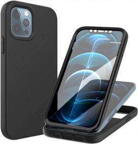 img 4 attached to Black IPhone 12 Protective Case - Precise Cut Outs, Soft TPU & Rugged PC, Scratch-Resistant, Dust-Proof & Shock-Proof, Stylish & Lightweight Cover For Apple Smartphone With 6.1-Inch Display