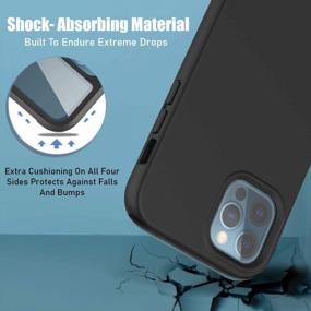 img 2 attached to Black IPhone 12 Protective Case - Precise Cut Outs, Soft TPU & Rugged PC, Scratch-Resistant, Dust-Proof & Shock-Proof, Stylish & Lightweight Cover For Apple Smartphone With 6.1-Inch Display