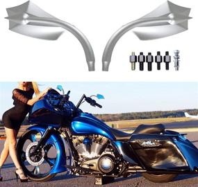 img 3 attached to 🔍 High-Quality Chrome Side Mirrors for Cruiser Chopper Sportster Dyna Softail Street Bike Scooter Dirt Bike and More